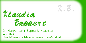 klaudia bappert business card